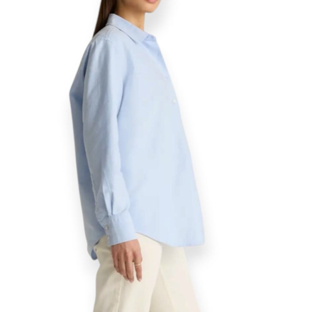 NWOT Quince Organic Cotton Relaxed Oxford Shirt Pale Blue Women’s Large - Picture 2 of 10